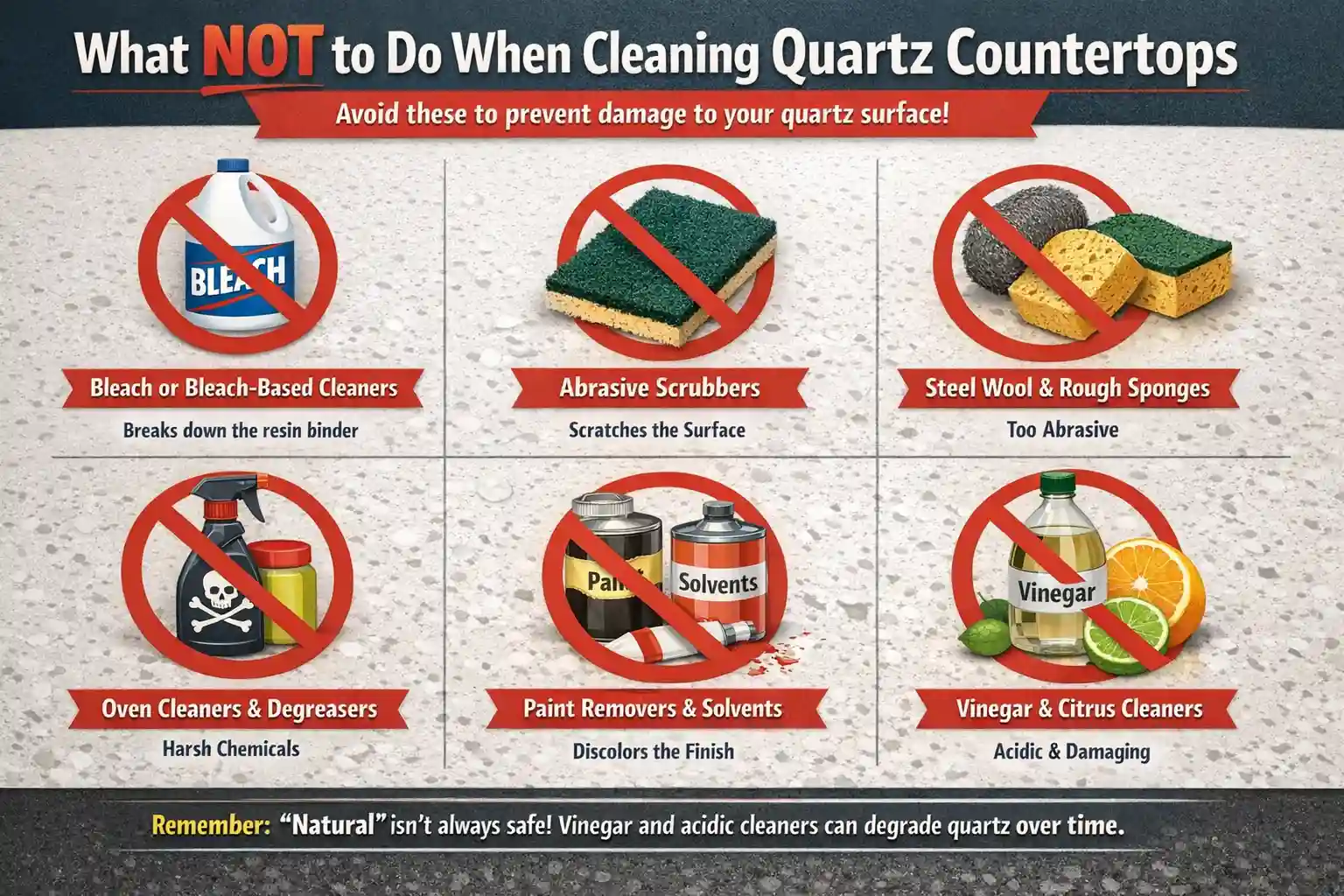 how to clean quartz countertops