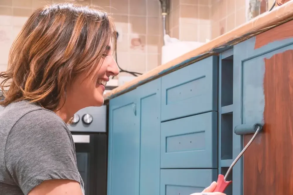 How to paint kitchen cabinets using a roller for smooth and even coverage